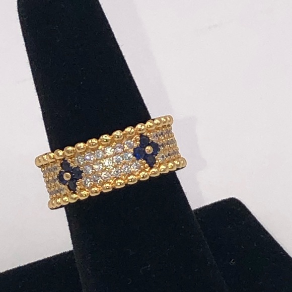 18k Sapphire Venetian Band - Picture 6 of 10